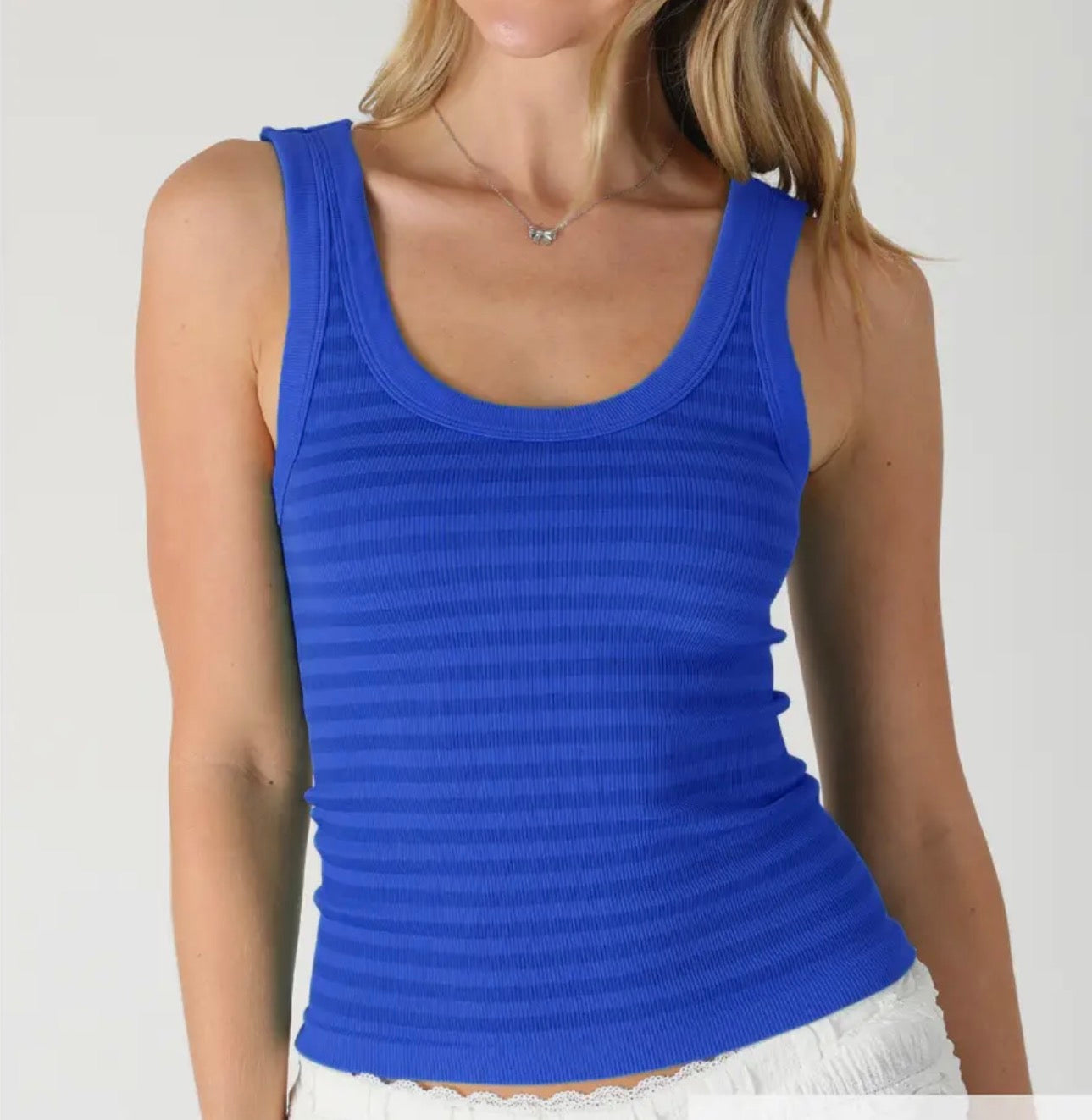 Royal blue ribbed tank
