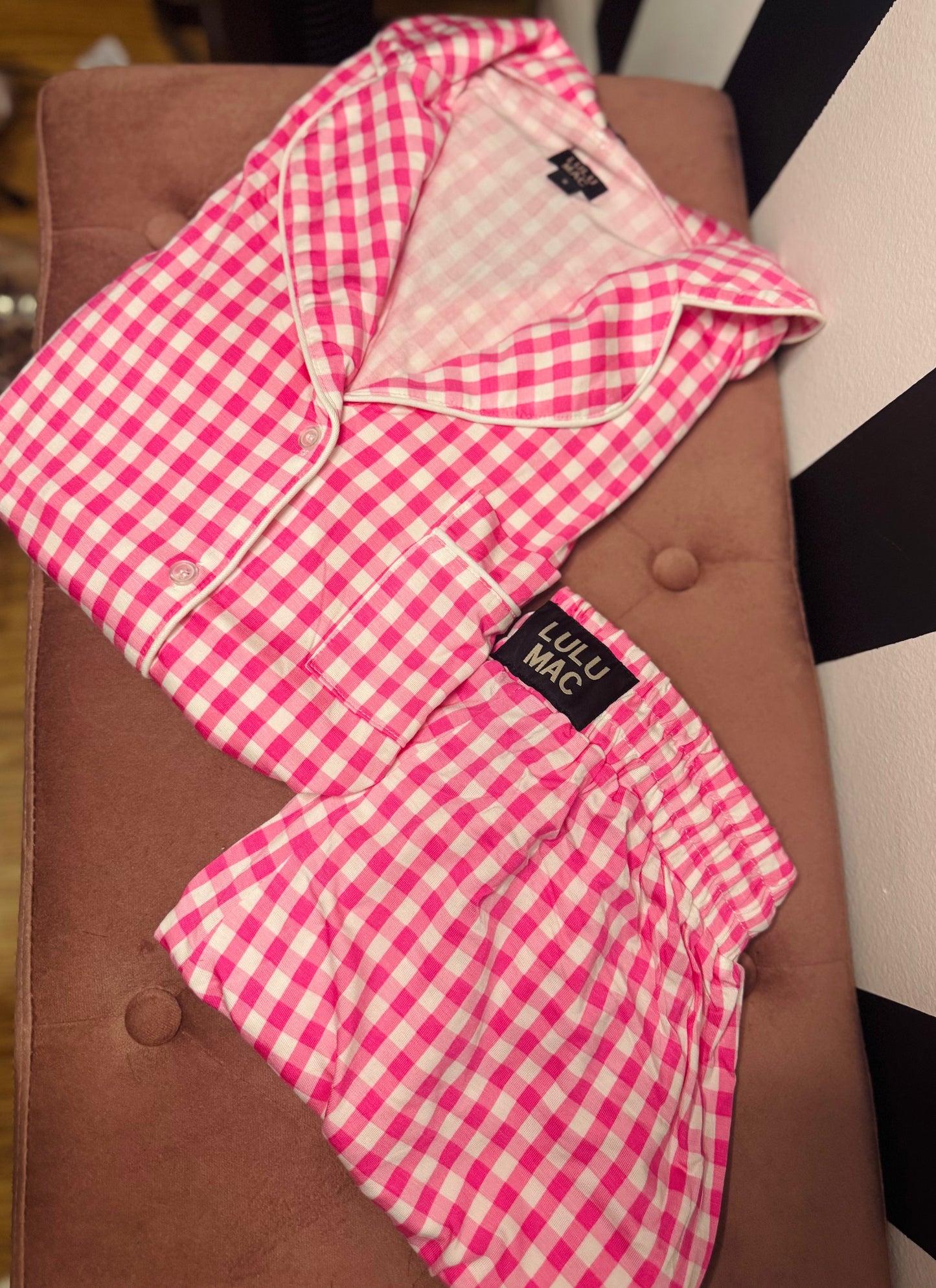 PINK GINGHAM LULU MAC PJS