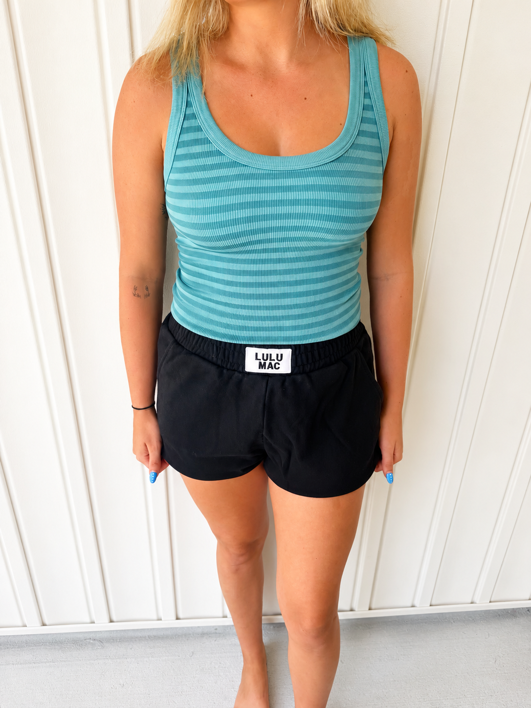 GREEN RIBBED TANK