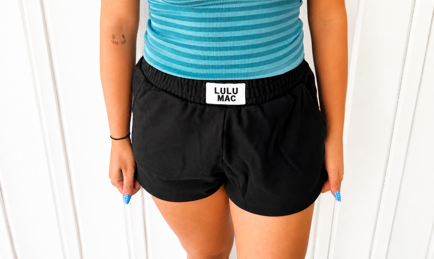 BLACK LULU MAC TERRY CLOTH SHORTS