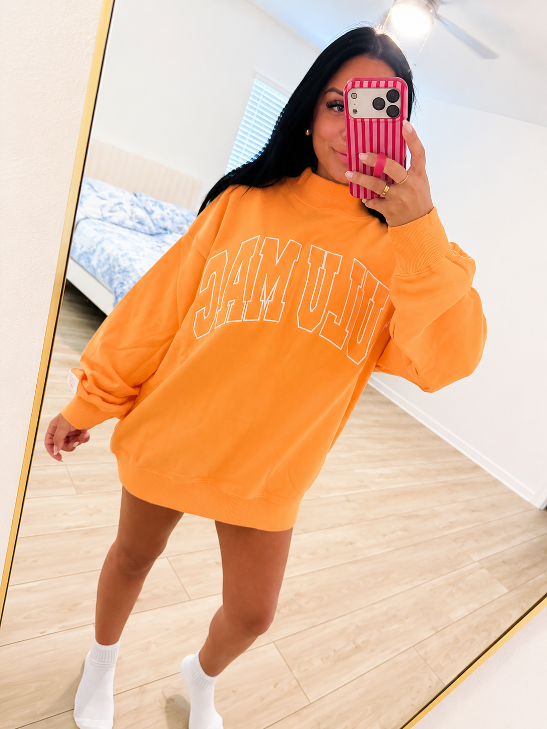 ORANGE LULU MAC MOCKNECK