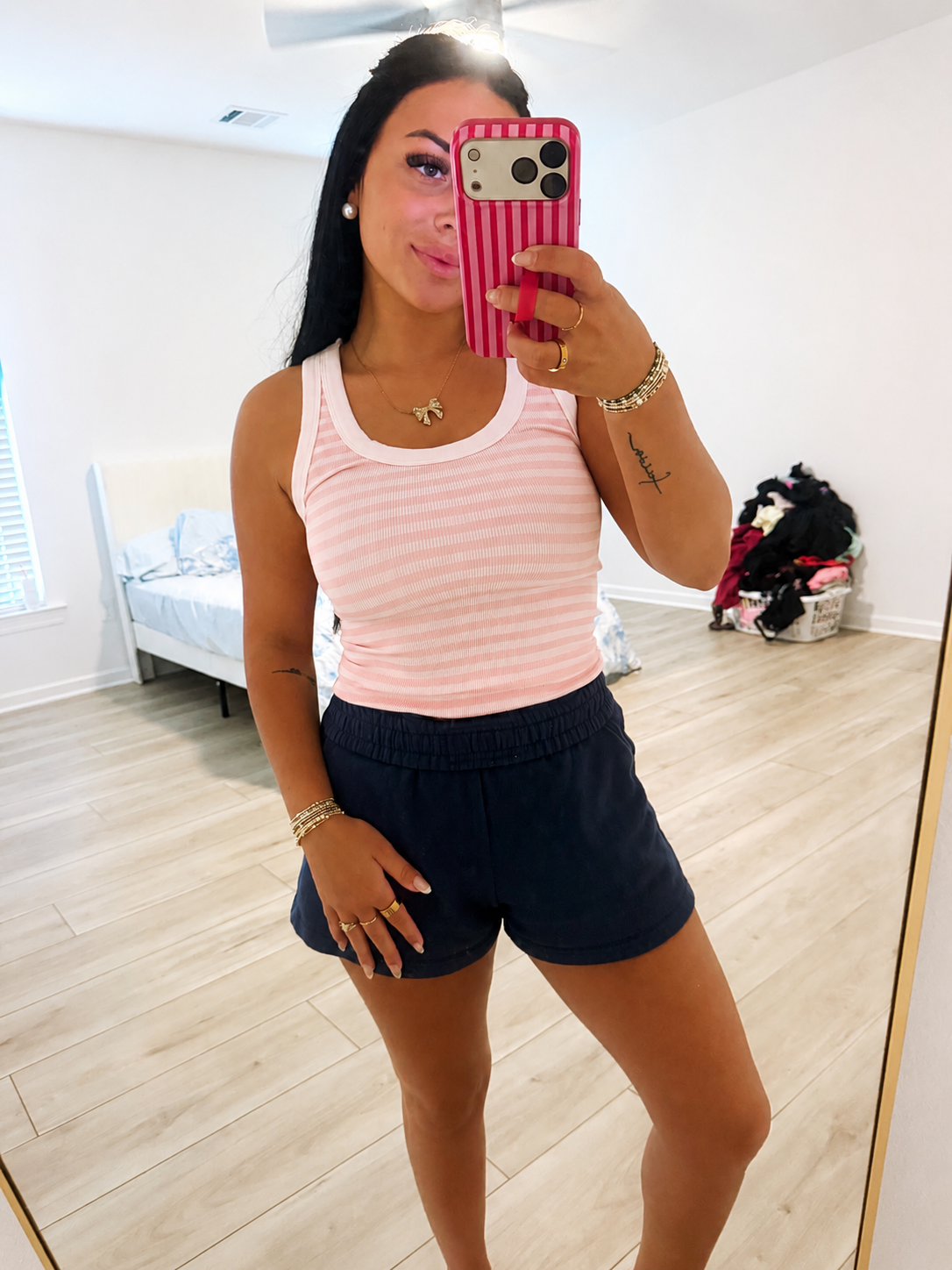 BABY PINK RIBBED TANK