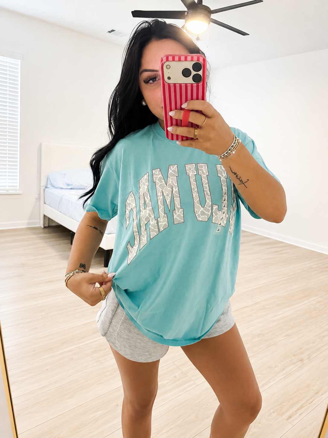 Teal camo Lulu mac tee