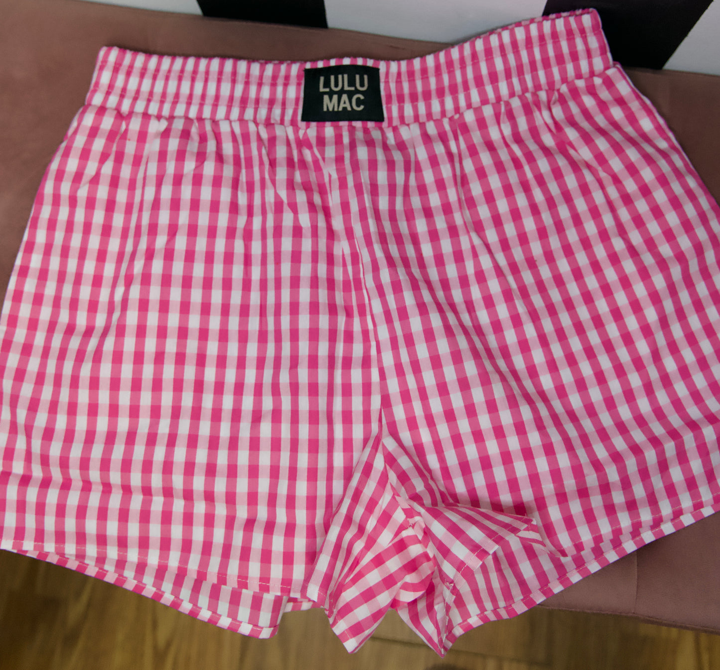 PINK GINGHAM SHORTS