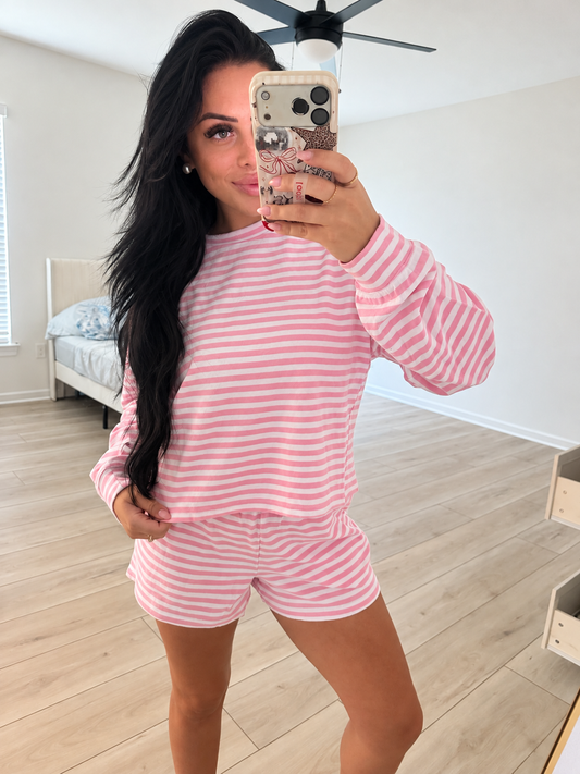 PRETTY IN PINK STRIPE SET