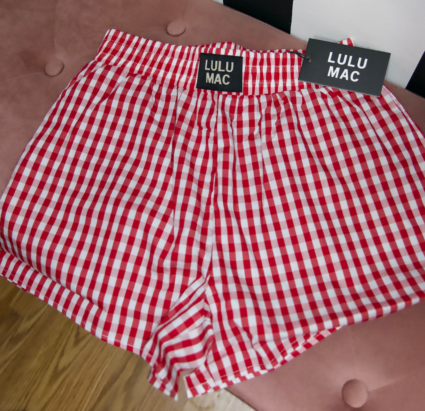 RED GINGHAM SHORTS