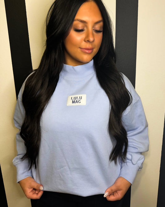 BABY BLUE LULU MAC MOCKNECK