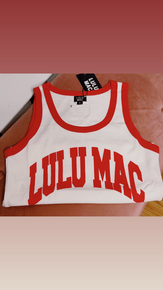RED & WHITE LULU MAC TANK