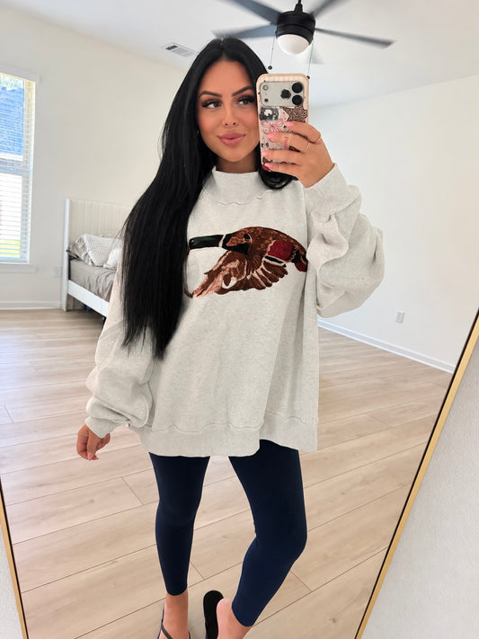 PRE ORDER DUCK EMBROIDERED MOCKNECK