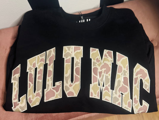 BLACK CAMO LULU MAC CREW