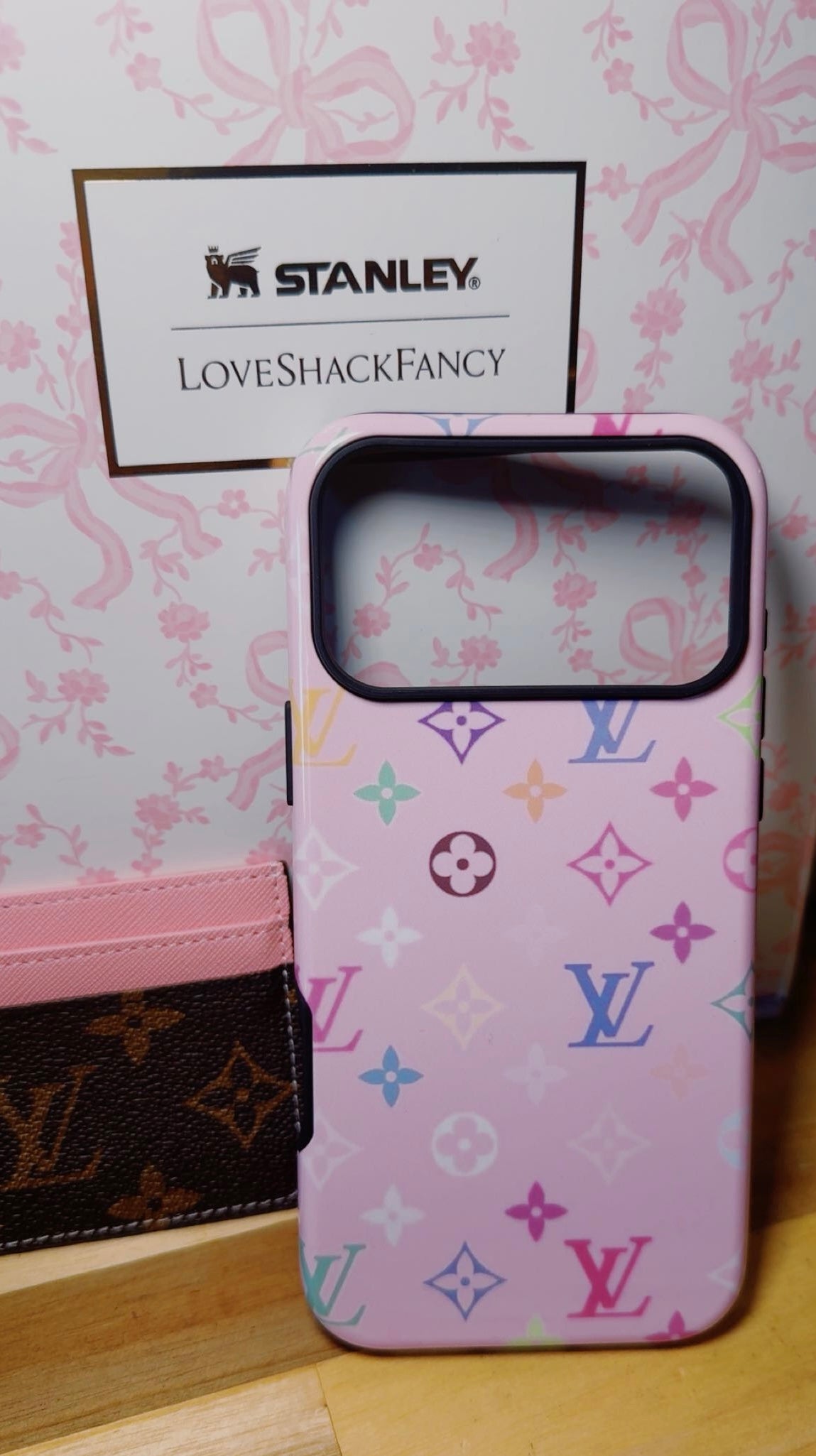 PINK MONOGRAM PHONE CASE