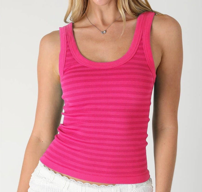 Pink stripe reversible tank