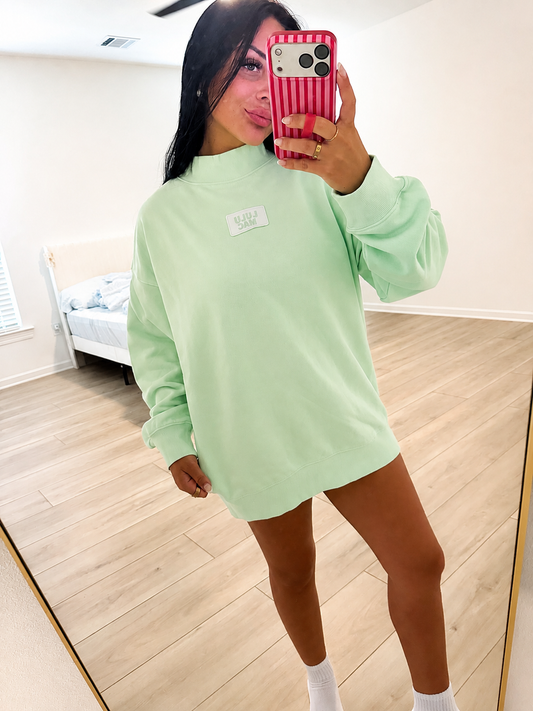 SEAFOAM LULU MAC PATCH MOCKNECK
