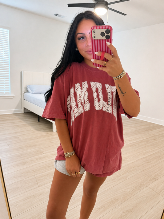 MAROON LULU MAC TEE