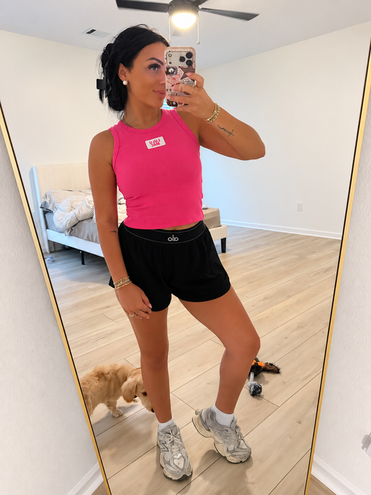 HOT PINK WHITE PATCH LM TANK
