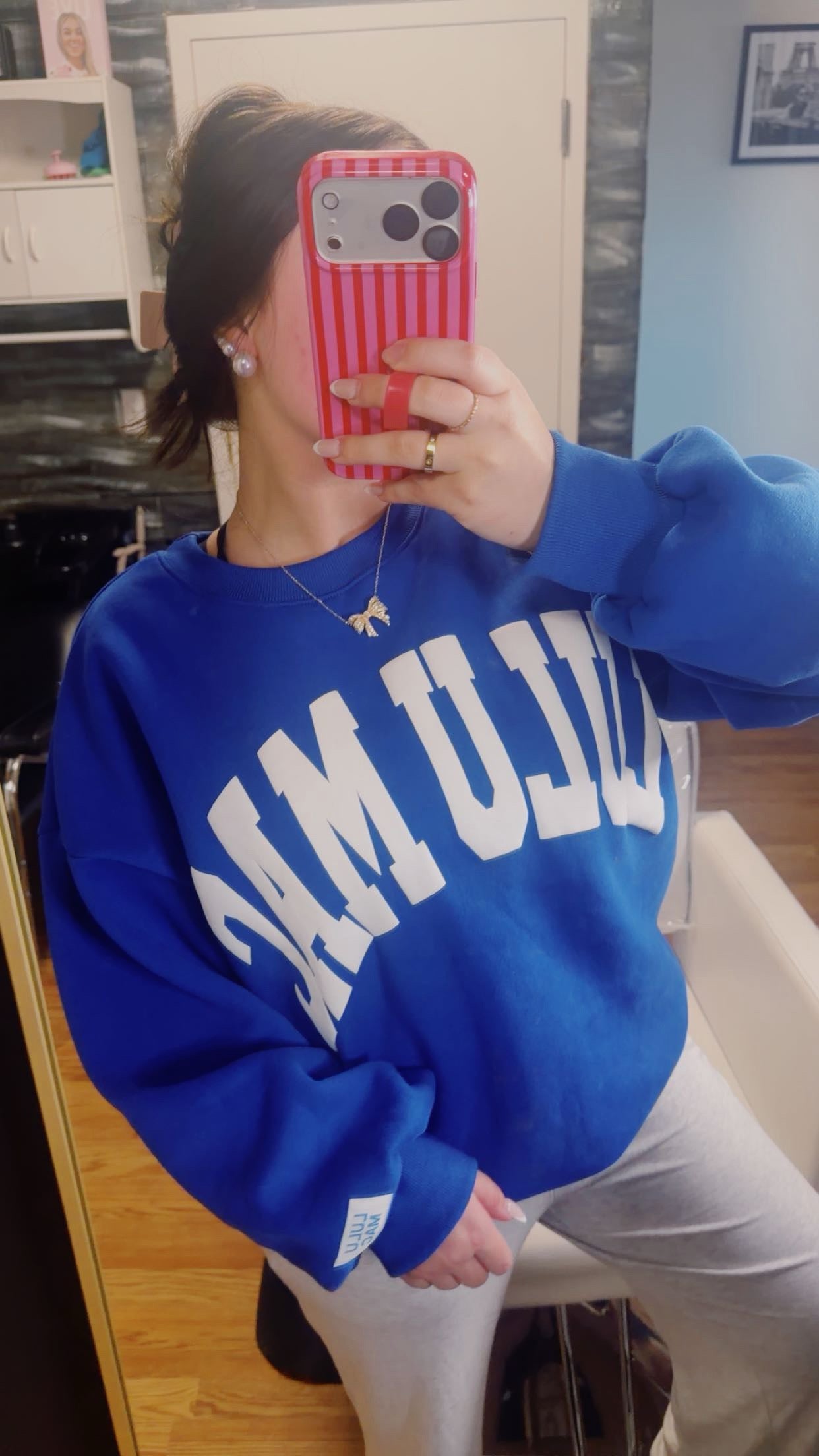 BLUE AND WHITE PUFF LULU MAC
